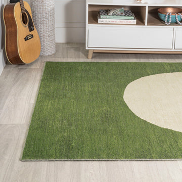 Cirkel Minimalist Geometric Dot Machine-washable Area Rug